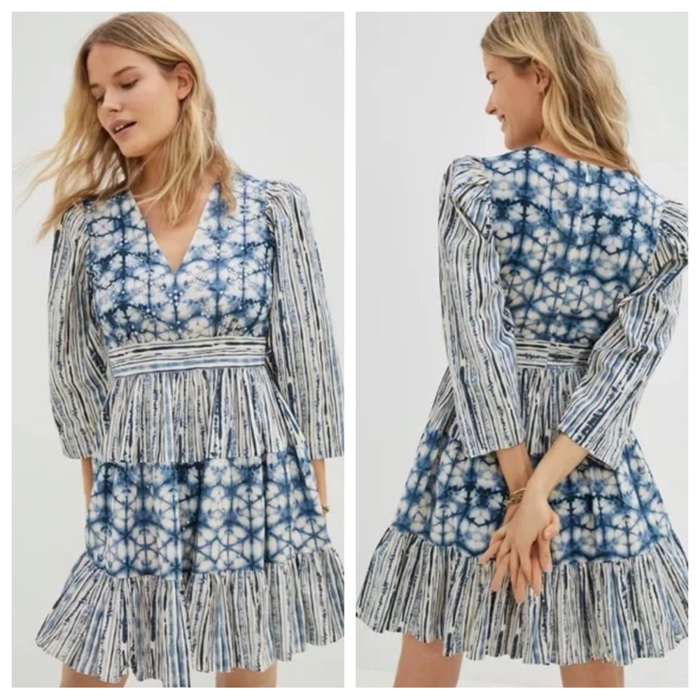 Anthropologie Not So Serious by Pallavi Behati Metallic Mini Dress